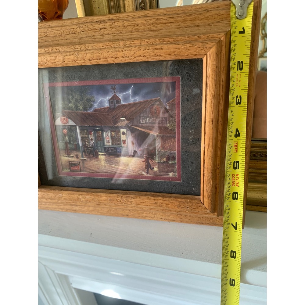 Vintage Americana General Store Framed Art Print Oak Wood Frame Coca-Cola Pepsi - Picture 5 of 7